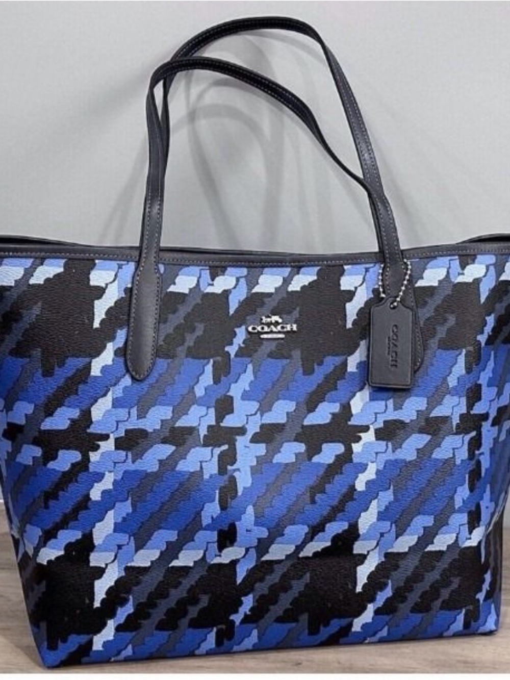 Coach Graphic Plaid Matching Set- City Tote & Slim Wallet - Picture 6 of 14
